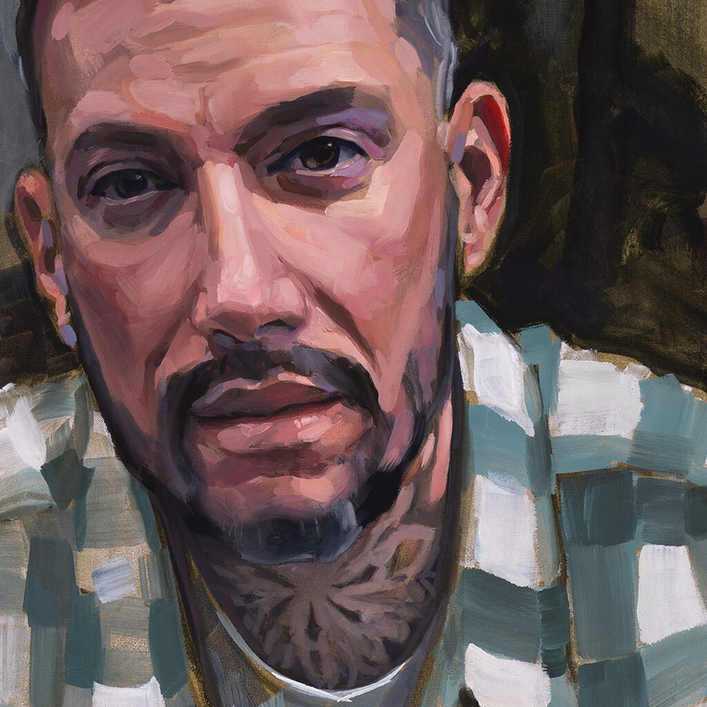 "Abe" (detail) by Brian McClear | Ink & Oil