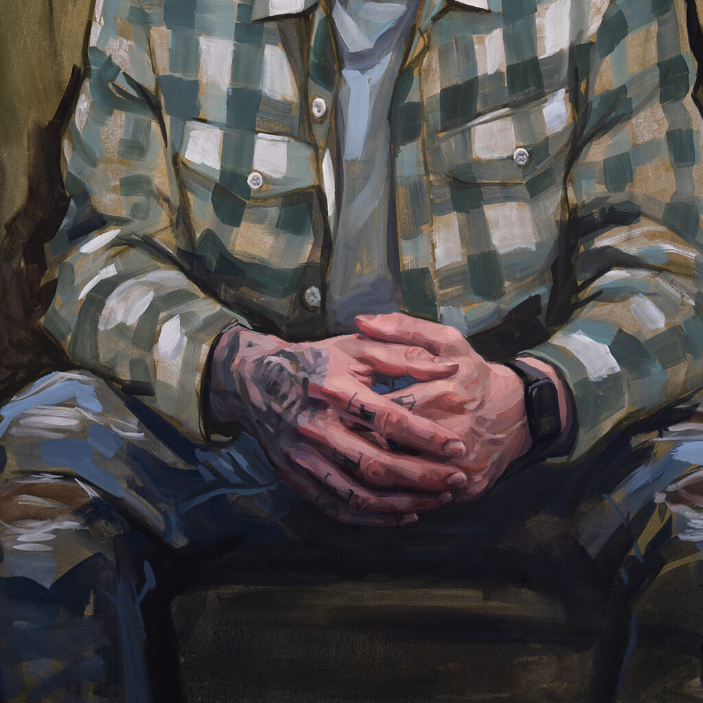 "Abe" (detail) by Brian McClear | Ink & Oil